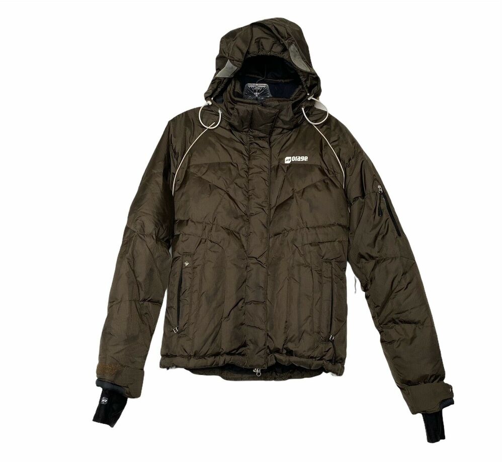 Orage Riders Edge Ski Snowboard Jacket olive Green Enhance Vision Hood Sz S